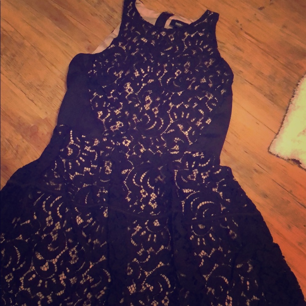 Black illusion sleeveless dress